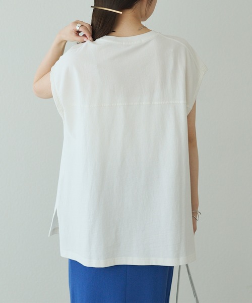 pual ce cin tシャツ 袖口太糸ステッチロゴプリントTシャツ
