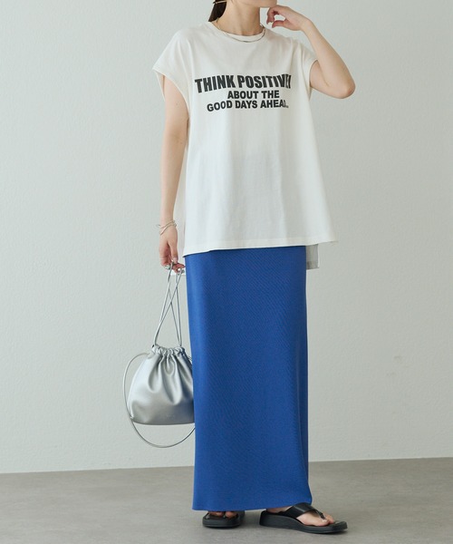 pual ce cin tシャツ 袖口太糸ステッチロゴプリントTシャツ