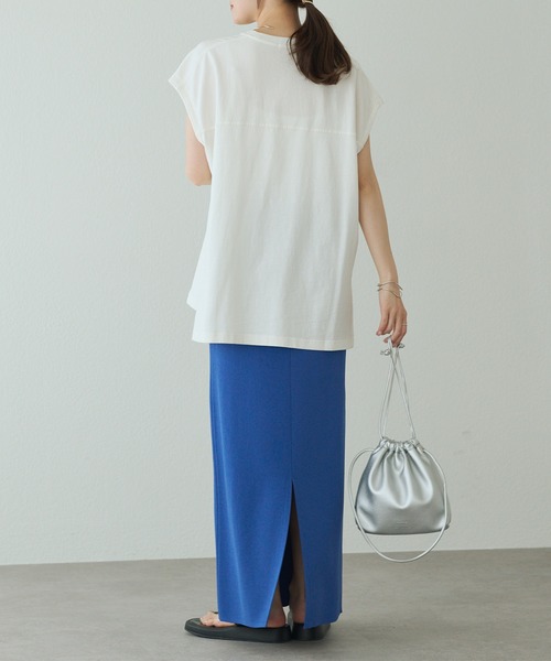 pual ce cin tシャツ 袖口太糸ステッチロゴプリントTシャツ