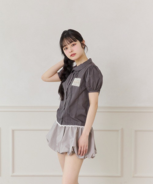 シャツ/ブラウス(半袖/袖なし) emm the shop natsumeku blouse FCMM ブラウス シャツ 半袖 「日本限定」TAG BLOUSE / タグブラウス