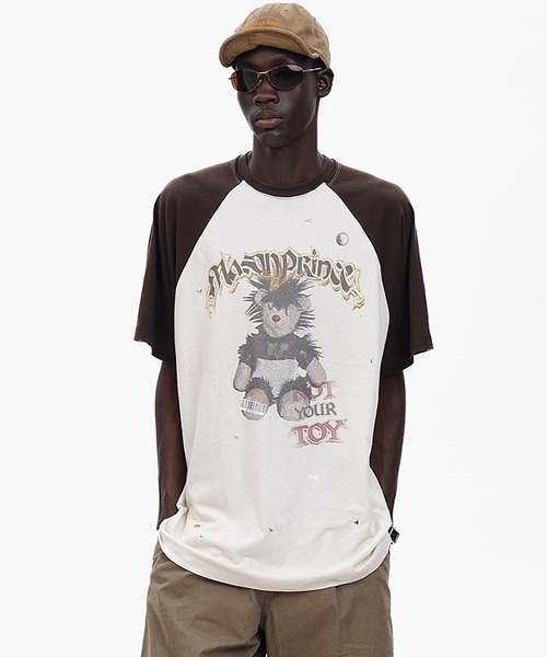 MASONPRINCE tシャツ オーバーサイズ ステッカーデザイン ラグラン T