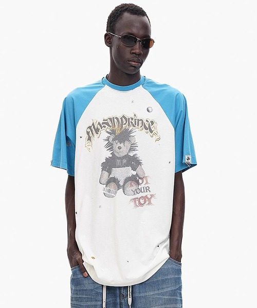 MASONPRINCE tシャツ オーバーサイズ ステッカーデザイン ラグラン T