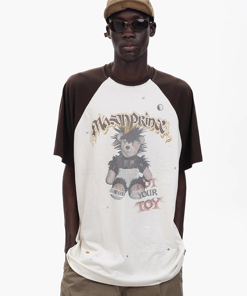 MASONPRINCE tシャツ オーバーサイズ ステッカーデザイン ラグラン T