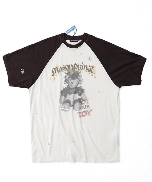 メゾンプリンスTシャツ MASONPRINCE tシャツ オーバーサイズ ヴィンテージ加工 ロックプリント