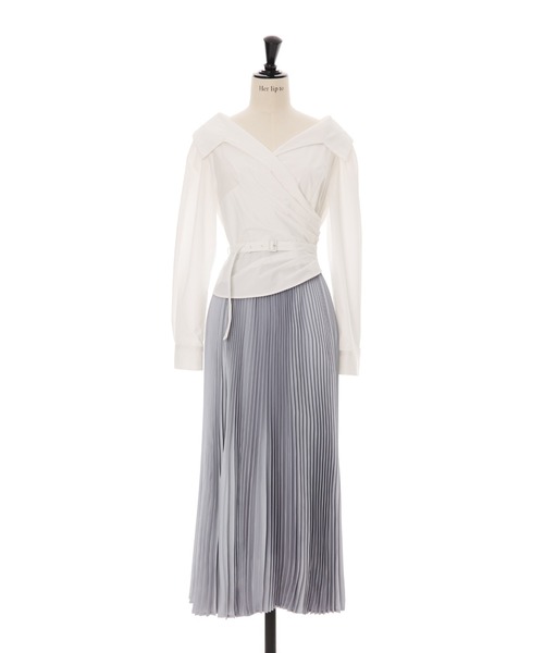 新品未使用 Her lip to ロングワンピース ドッキング　ドレス りぼん Her lip to - Double Bow Summer Long Dress (M)の通販 by さな