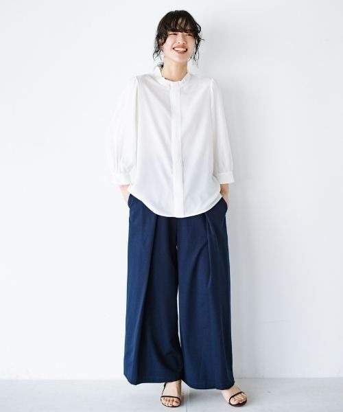 「ANNA LUNA」 7分袖ブラウス LARGE グリーン レディース