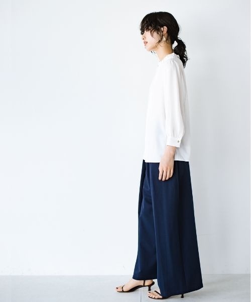 「ANNA LUNA」 7分袖ブラウス LARGE グリーン レディース