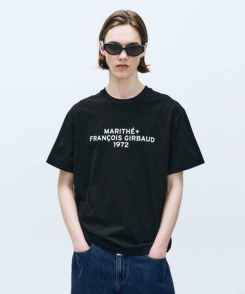 MARITHE◆LETTERING LOGO PIGMENT OVERSIZED TEE 韓国 Tシャツ MARITHE + FRANCOIS GIRBAUD tシャツ LETTERING LOGO OVERSIZED