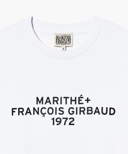 MARITHE◆LETTERING LOGO OVERSIZED TEE シンプル ロゴ 韓国人気 Tシャツ メンズ ビッグシルエット オーバーサイズ カレッジロゴ