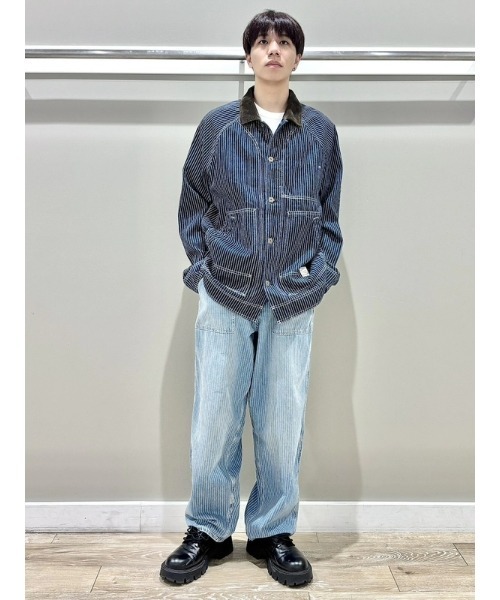 ギャップ　デニム　ストライプ　チョア　ジャケット　M GAP｜(M)デニム ストライプ チョアジャケット | Rakuten Fashion