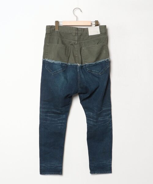 「NO ID.」 加工デニムパンツ 2 ブルー メンズ