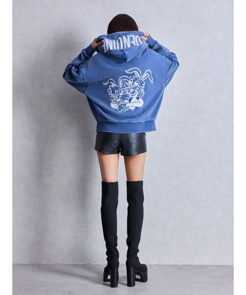 GYDA 背面バニー　黒スウェット ジェイダ GYDA COFFEE BUNNY BIGスウェットパーカー （BLK