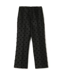 【中古】未使用品 トゥモローランドコレクション 25AW モールポルカドット ベルストレートパンツ 32 ブラック TOMORROWLAND collection パンツ モールポルカドット ベルストレート