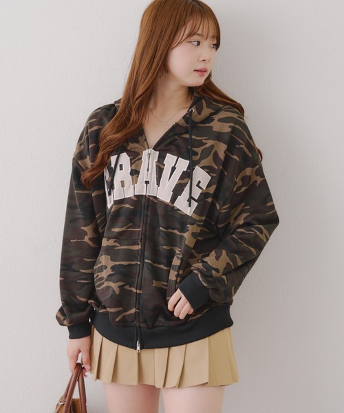 ANOTHER BRANCH OLIVE des OLIVE パーカー BIGロゴZIPパーカー