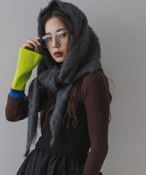 bohmal（ボマール） スカーフ バンダナ モヘアニットスカーフ