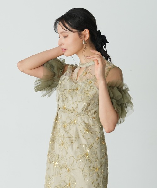ドレス スパンコール刺繍レースドレス_9
