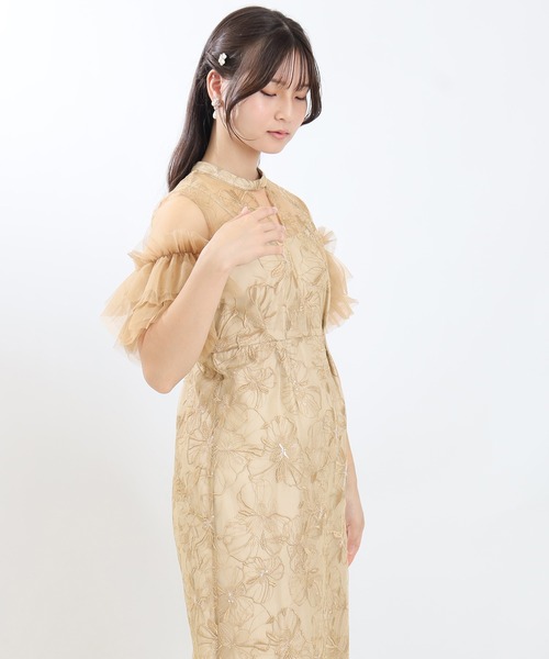 TRUDEA（トルディア） ドレス スパンコール刺繍レースドレス