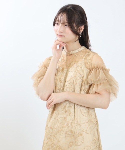ドレス スパンコール刺繍レースドレス_14