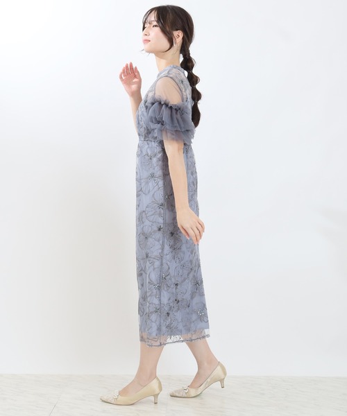 ドレス スパンコール刺繍レースドレス_19