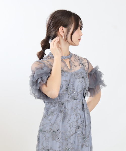 ドレス スパンコール刺繍レースドレス_22