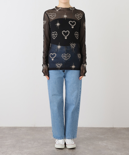 tシャツ ANNA SUI NYC / アナスイエヌワイシー ハート総柄シアー