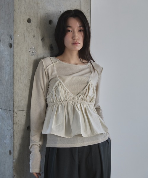 「feepur」 キャミソールブラウス MEDIUM ブラック レディース_画像9