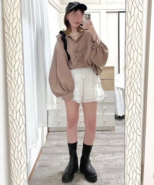 chopova lowena リボン　パンツ　ショートパンツ　フリル　23aw パンツ フリルショートパンツ レディース : ZOZOTOWN Yahoo!店 - 通販