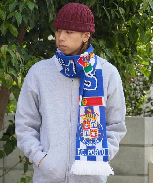 ROOP TOKYO マフラー Football Scarf リブ編みジャガードフットボール