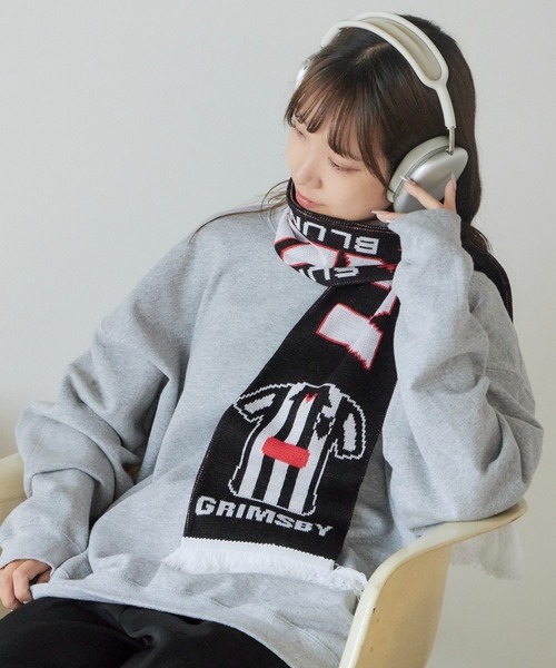 ROOP TOKYO マフラー Football Scarf リブ編みジャガードフットボール