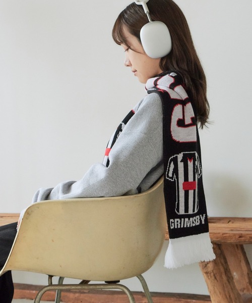 ROOP TOKYO マフラー Football Scarf リブ編みジャガードフットボール
