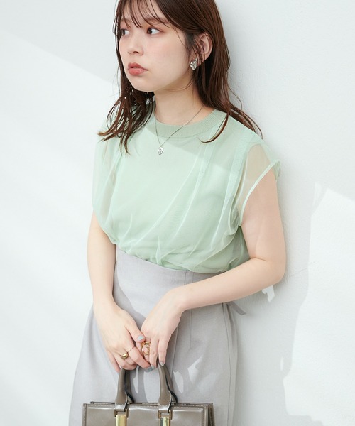 「natural couture」 ノースリーブニット FREE ベージュ レディース_画像5