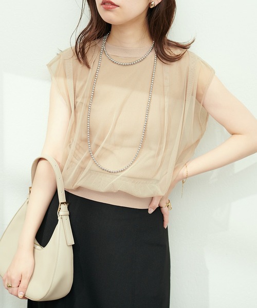 「natural couture」 ノースリーブニット FREE ベージュ レディース_画像8