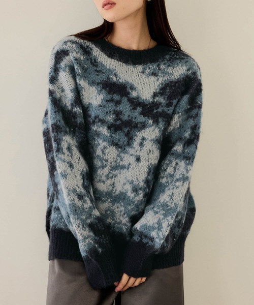NAVY セーター ニット モヘヤタッチマーブルニット メンズ レディース