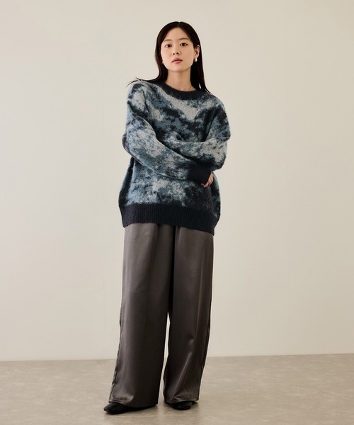 マーブルニット NAVY セーター ニット モヘヤタッチマーブルニット メンズ レディース