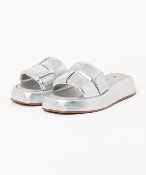 「CARRANO」 フラットサンダル 37 シルバー レディース_画像5