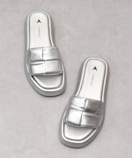 「CARRANO」 フラットサンダル 37 シルバー レディース_画像8