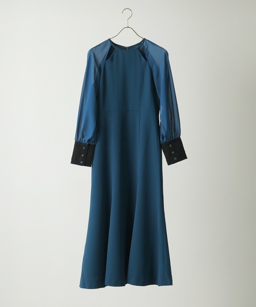 「Kana」 長袖ワンピース M ダークブルー レディース_画像4