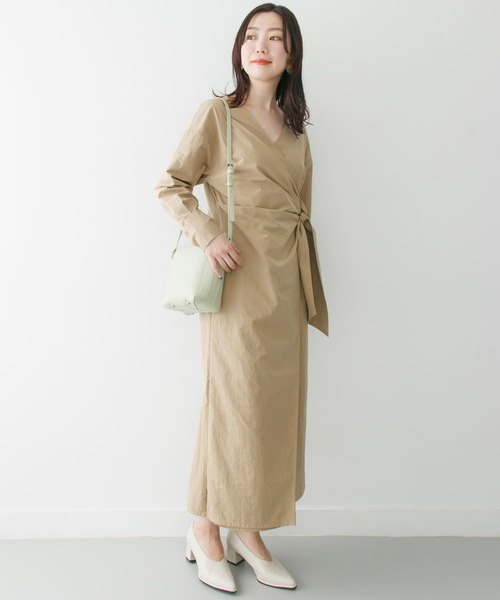 「KBF+」 長袖ワンピース ONE ブラウン レディース_画像5