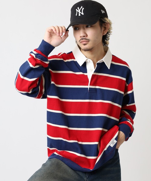 GUESS JEANS ラガーシャツ tシャツ GUESS JEANS ストライプラガーシャツ 長袖 メンズ レディース
