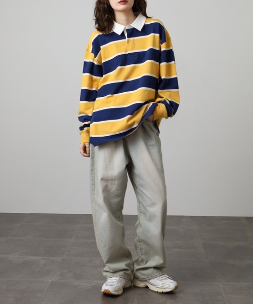 tシャツ GUESS JEANS ストライプラガーシャツ 長袖 メンズ レディース