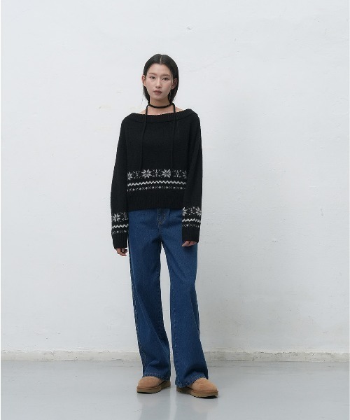 GENERAL IDEA ニット セーター snow wide boat neck pullover スノウ