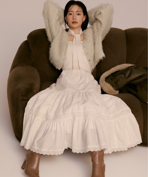 STONE  グレー カーディガン M スナイデルニット SNIDEL（スナイデル）の「FOX混カーディガン（カーディガン/ボレロ