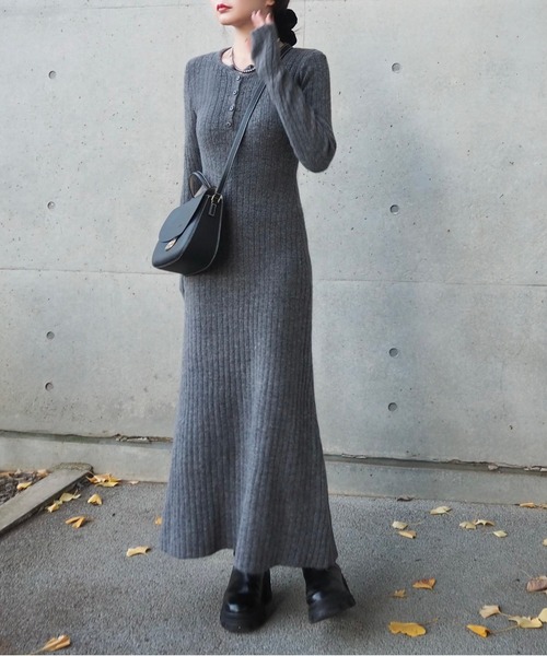 LAULEN」 ニットワンピース FREE ベージュ レディース : ZOZOTOWN