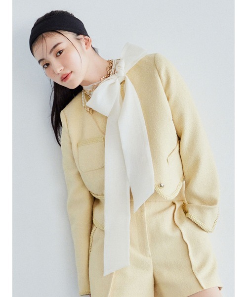 【本日限定価格】 リリーブラウン ツイードジャケット 新品 ツイードショートジャケット(ジャケット)｜アウター｜LILY BROWN