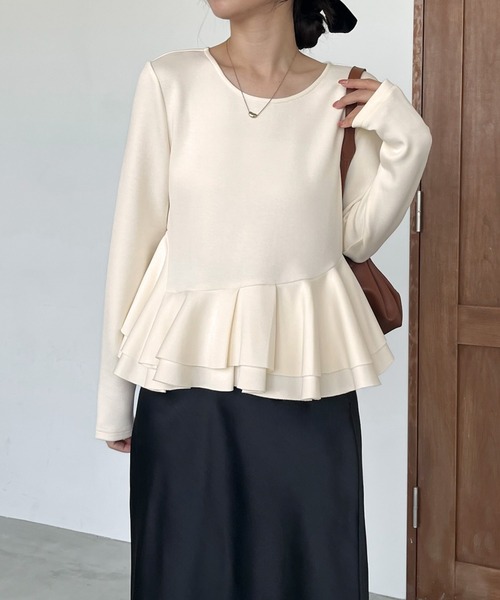 「Louere」 長袖カットソー X-LARGE アイボリー レディース_画像2