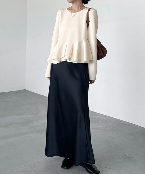 「Louere」 長袖カットソー X-LARGE アイボリー レディース_画像4