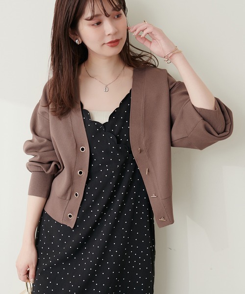 「natural couture」 ニットカーディガン FREE アイボリー レディース_画像3