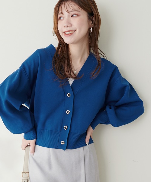 「natural couture」 ニットカーディガン FREE アイボリー レディース_画像5