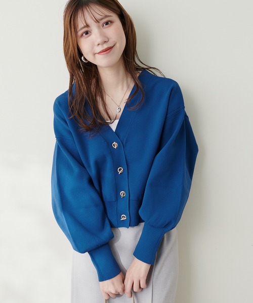 「natural couture」 ニットカーディガン FREE アイボリー レディース_画像6