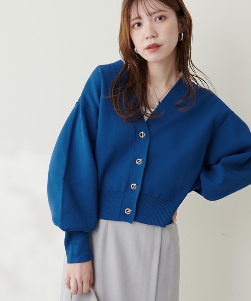 「natural couture」 ニットカーディガン FREE アイボリー レディース_画像7